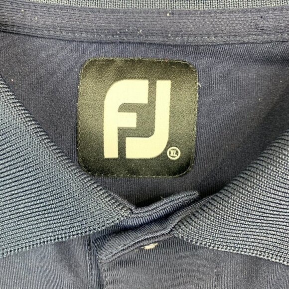 FootJoy Navy Blue Polo Shirt with Stripes - Picture 2 of 9